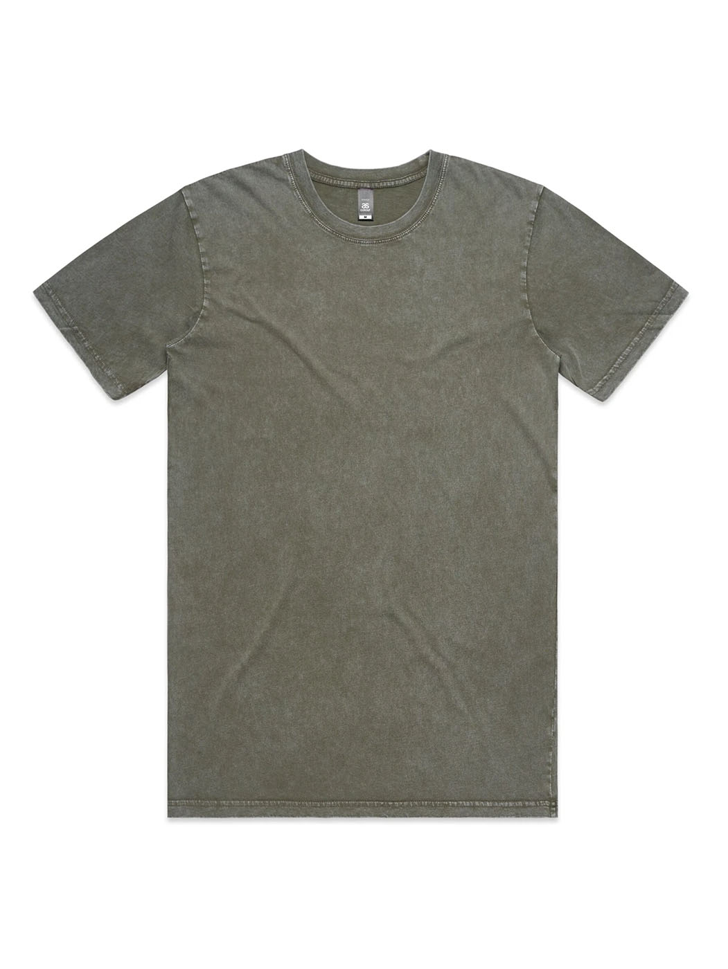 AS COLOUR STONE WASH STAPLE TEE MOSS FRONT