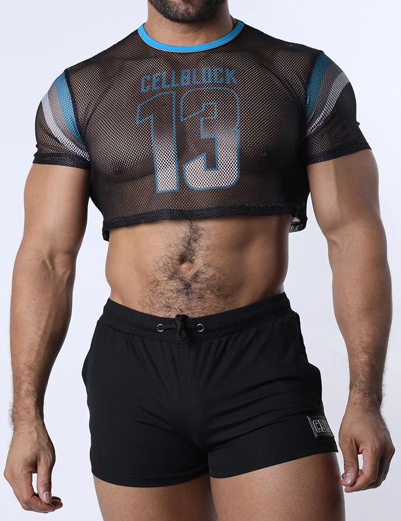 Cellblock13 Chain Reaction Crop Top Blue - Fullkit.com
