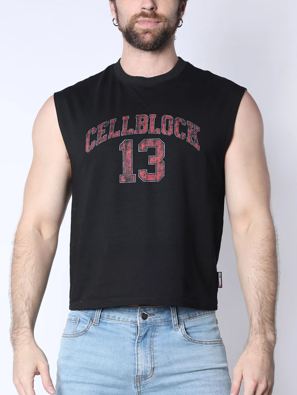 CB13 Sport Cropped Muscle Tank Black - FULLKIT.COM