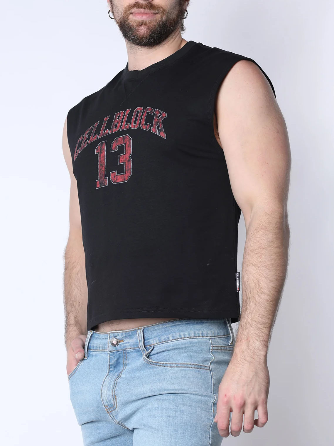 CB13 Sport Cropped Muscle Tank Black - FULLKIT.COM