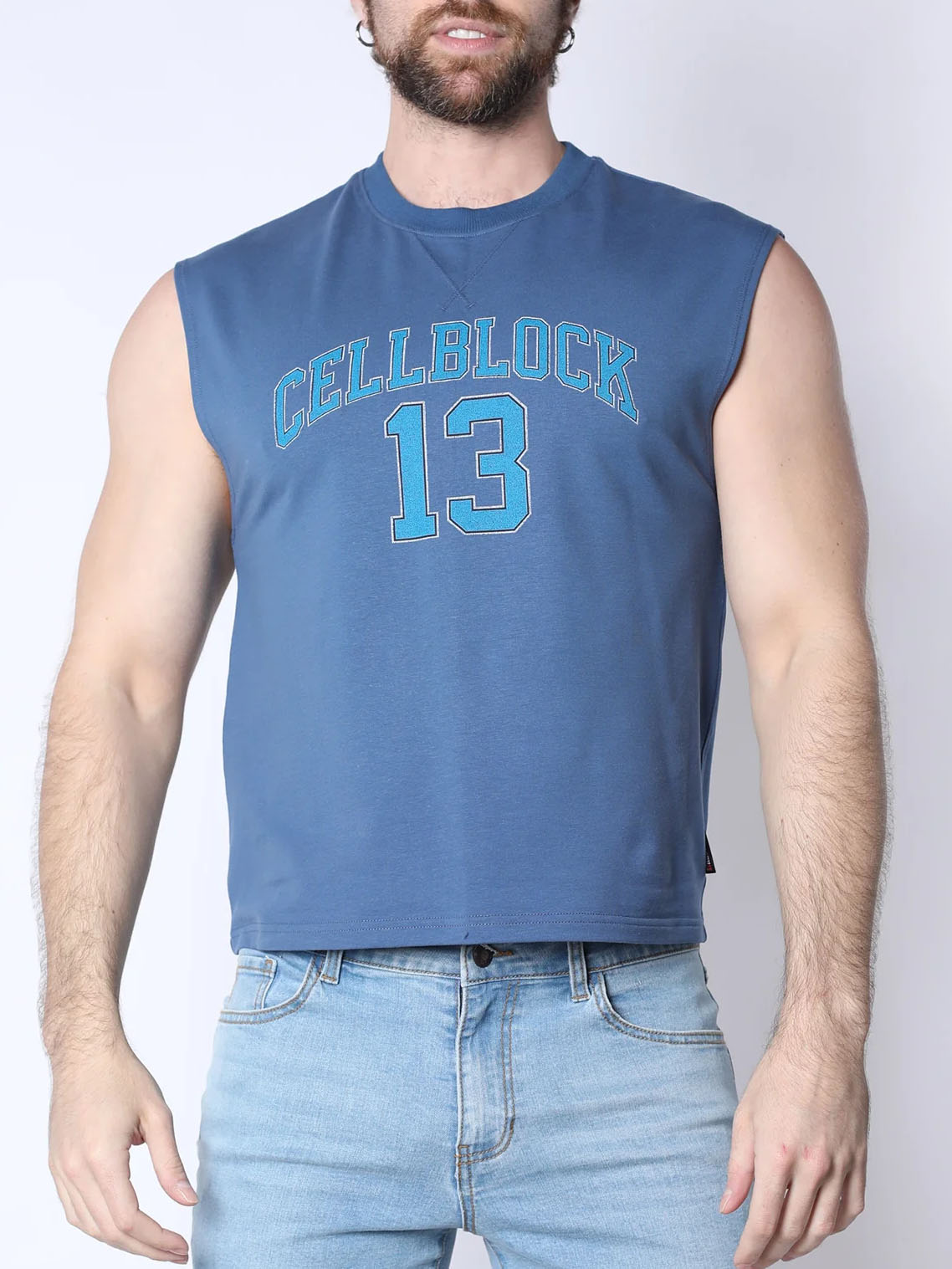 CB13 Sport Cropped Muscle Tank BLUE - FULLKIT.COM