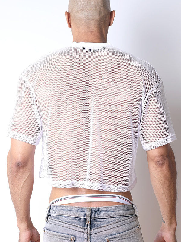 Cellblock13 Field Goal Football Mesh Crop Tee White - Fullkit.com