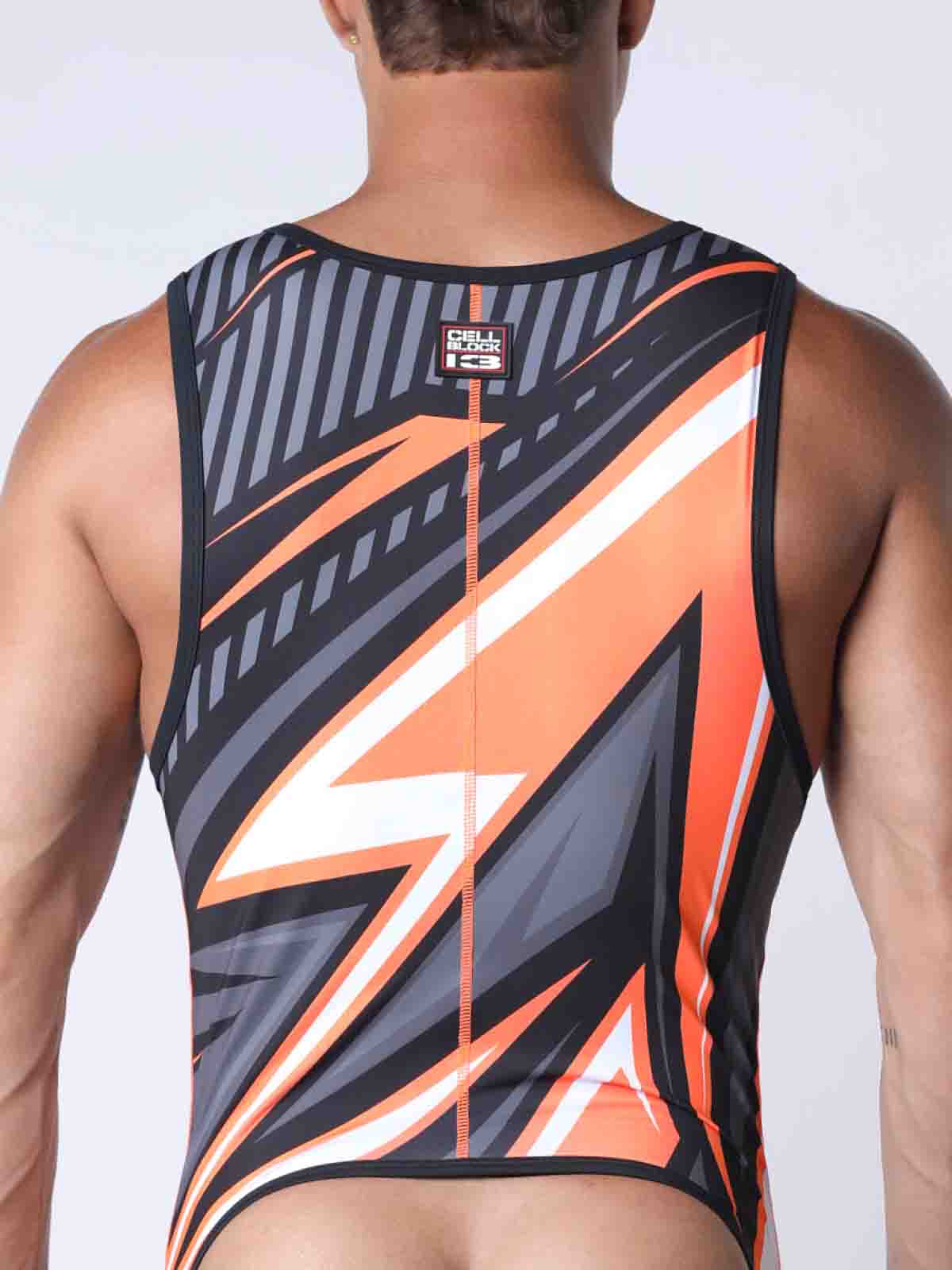 CELLBLOCK13 KENNEL CLUB LIGHTNING SINGLET ORANGE - FullKit.com