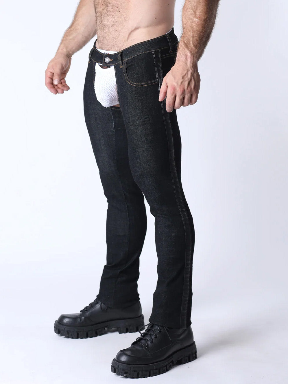 CELLBLOCK13 TERRY DENIM CHAP BLACK - FullKit.com