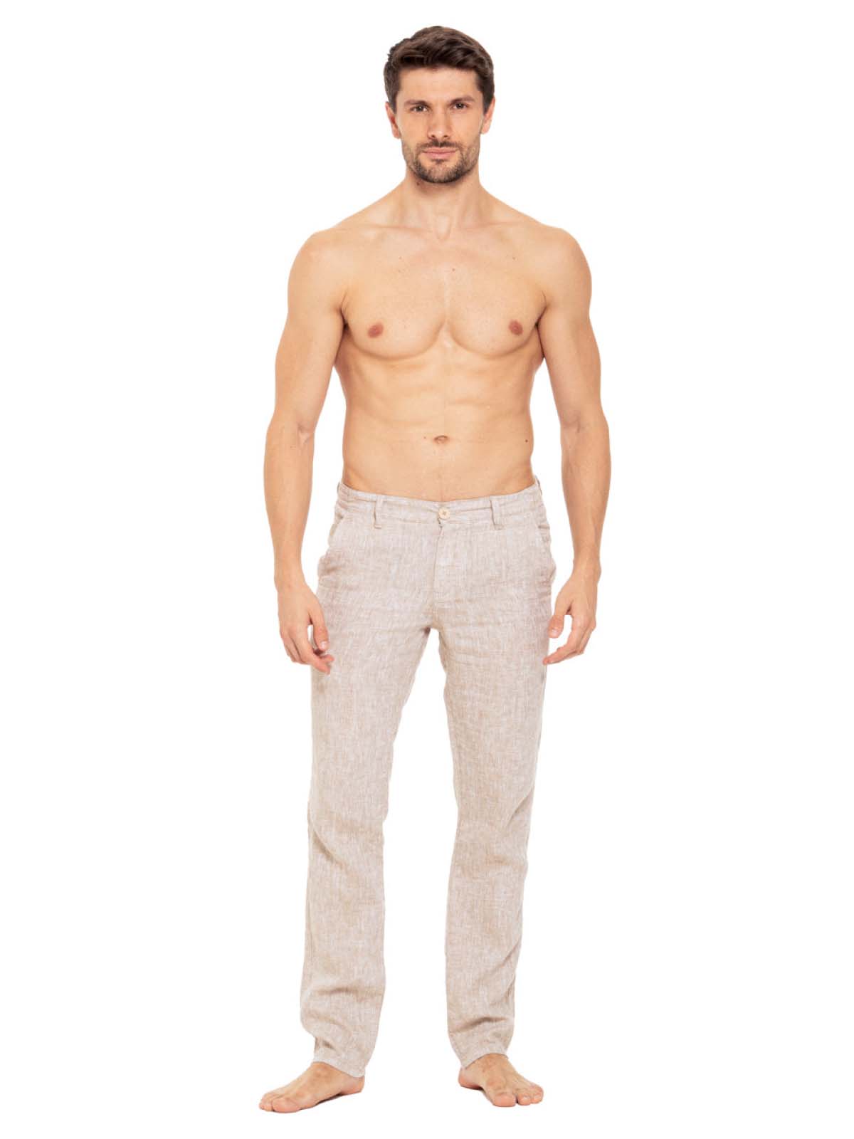 Eight X Slim Fit Linen Pant Beige - fullkit.com