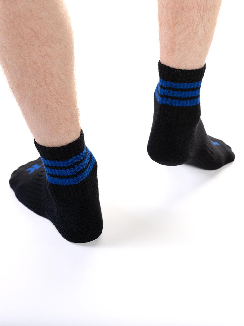 FK SPORT ANKLE SOCK 2 PACK BLACK BLUE STRIPE SOLID BLACK - FullKit.com