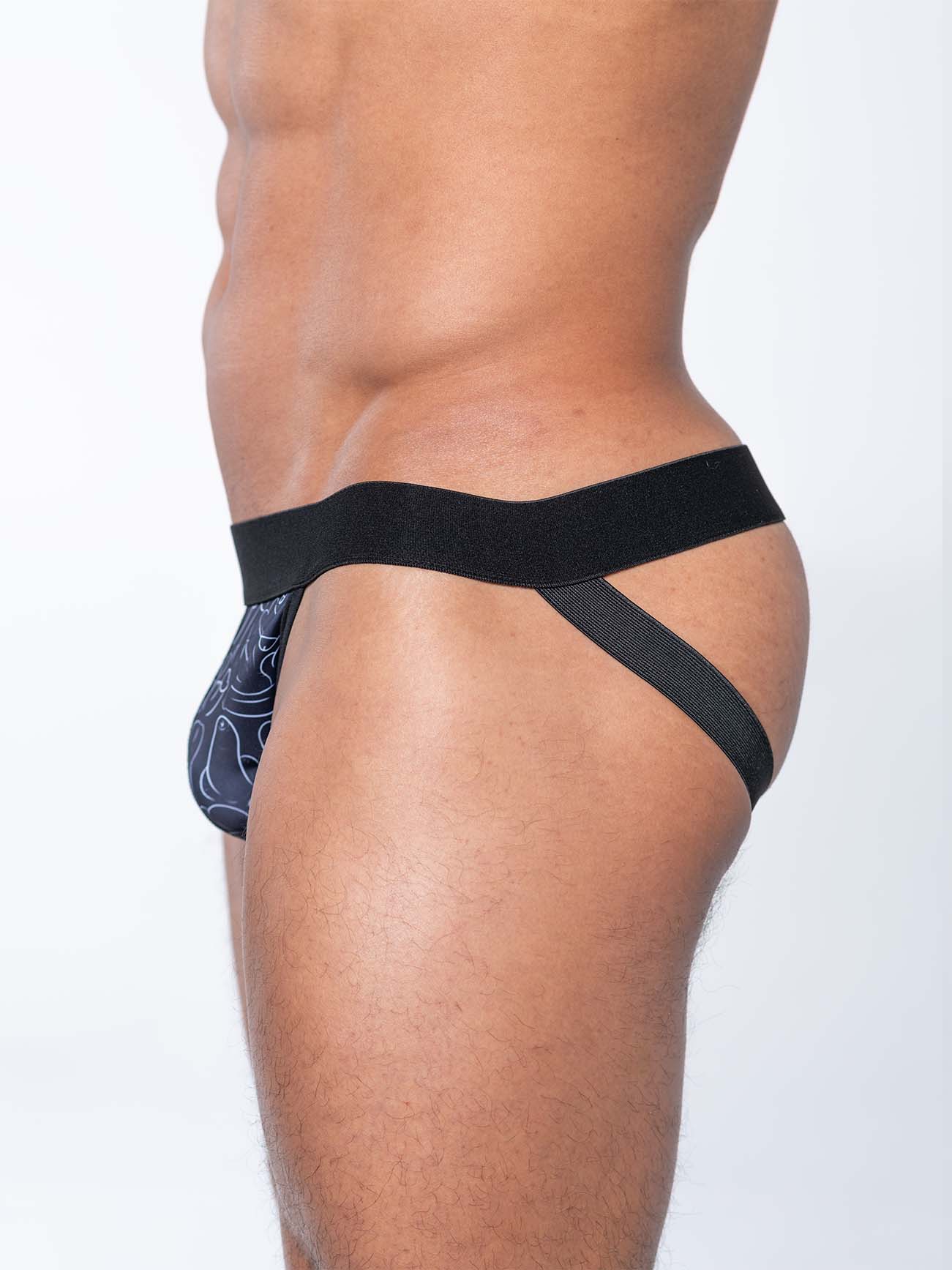 FK SPORT PENIS PRINT JOCK BLACK WHITE - fullkit.com