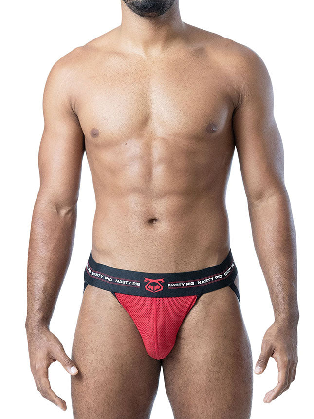 Nasty Pig Core Mesh Jock Strap Black System Red White - Fullkit.com