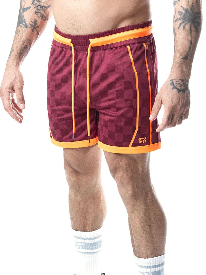 Nasty Pig Rival Rugby Short Burgundy Vibrant Orange - Fullkit.com