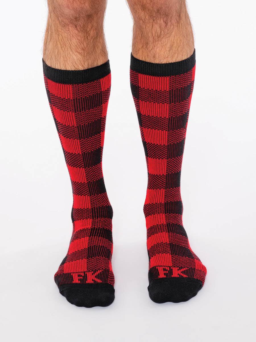 FK SPORT HIGH CALF PLAID SOCK RED - FullKit.com