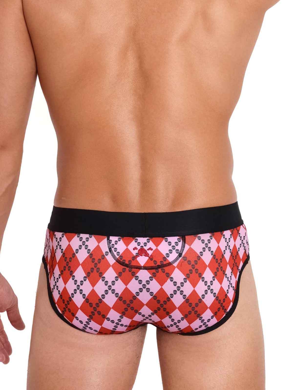 SKULL AND BONES SKULL ARGYLE RED BRIEF - FullKit.com