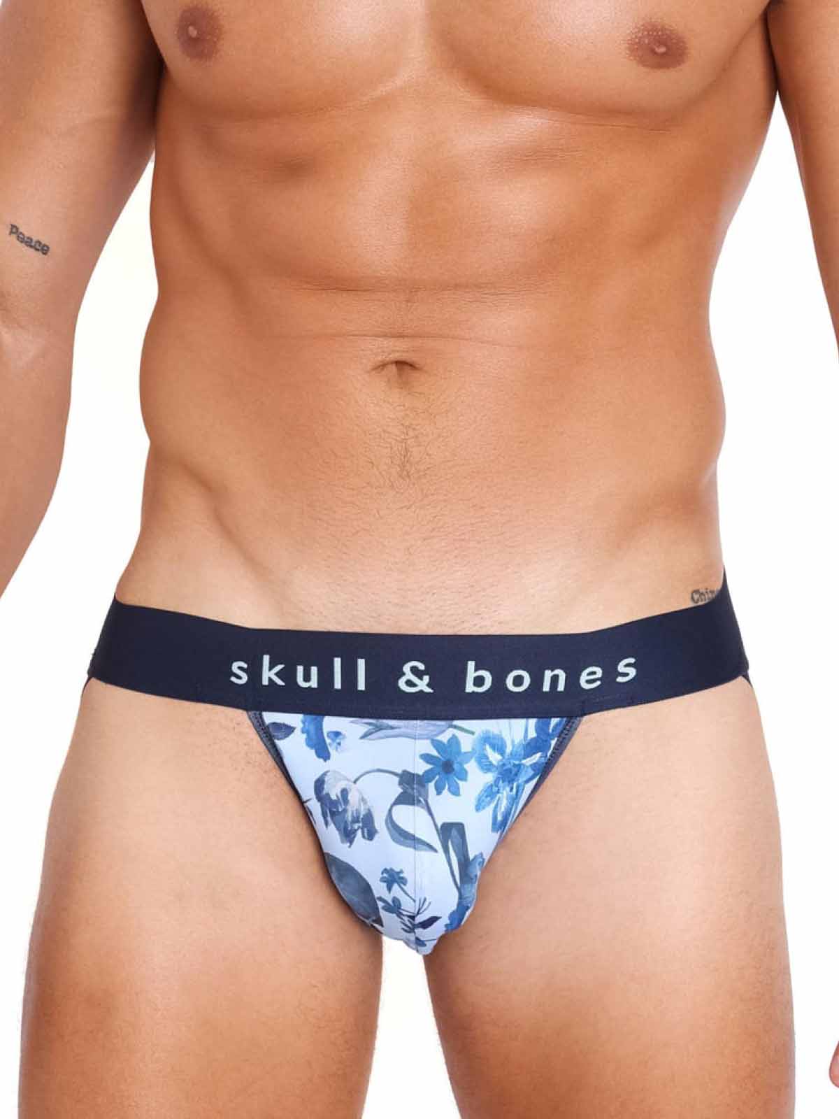 SKULL AND BONES HAND PAINTED DUTCH FLORAL JOCK SKY - FullKit.com