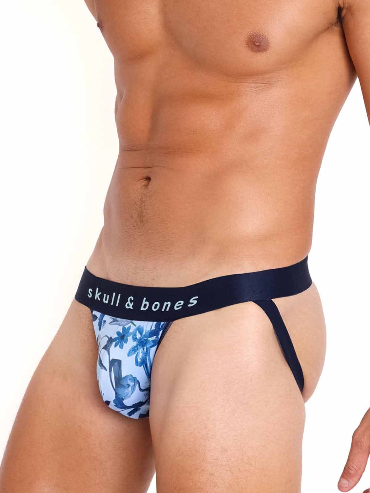 SKULL AND BONES HAND PAINTED DUTCH FLORAL JOCK SKY - FullKit.com