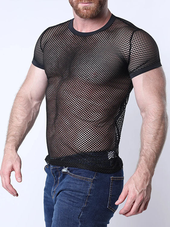 Timoteo Santorini Mesh T-Shirt Black - Fullkit.com
