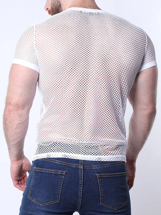 Timoteo Santorini Mesh T-Shirt White - Fullkit.com