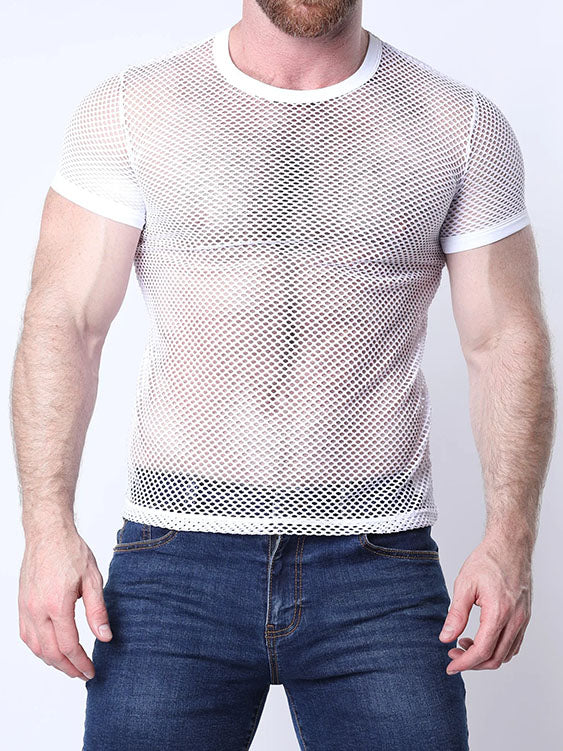 Timoteo Santorini Mesh T-Shirt White - Fullkit.com