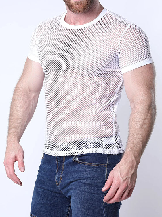 Timoteo Santorini Mesh T-Shirt White - Fullkit.com
