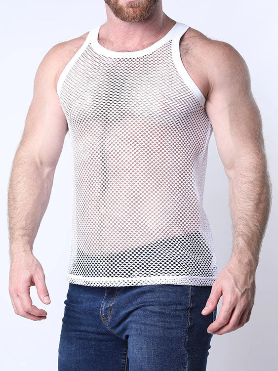 Timoteo Santorini Mesh Tank White - Fullkit.com