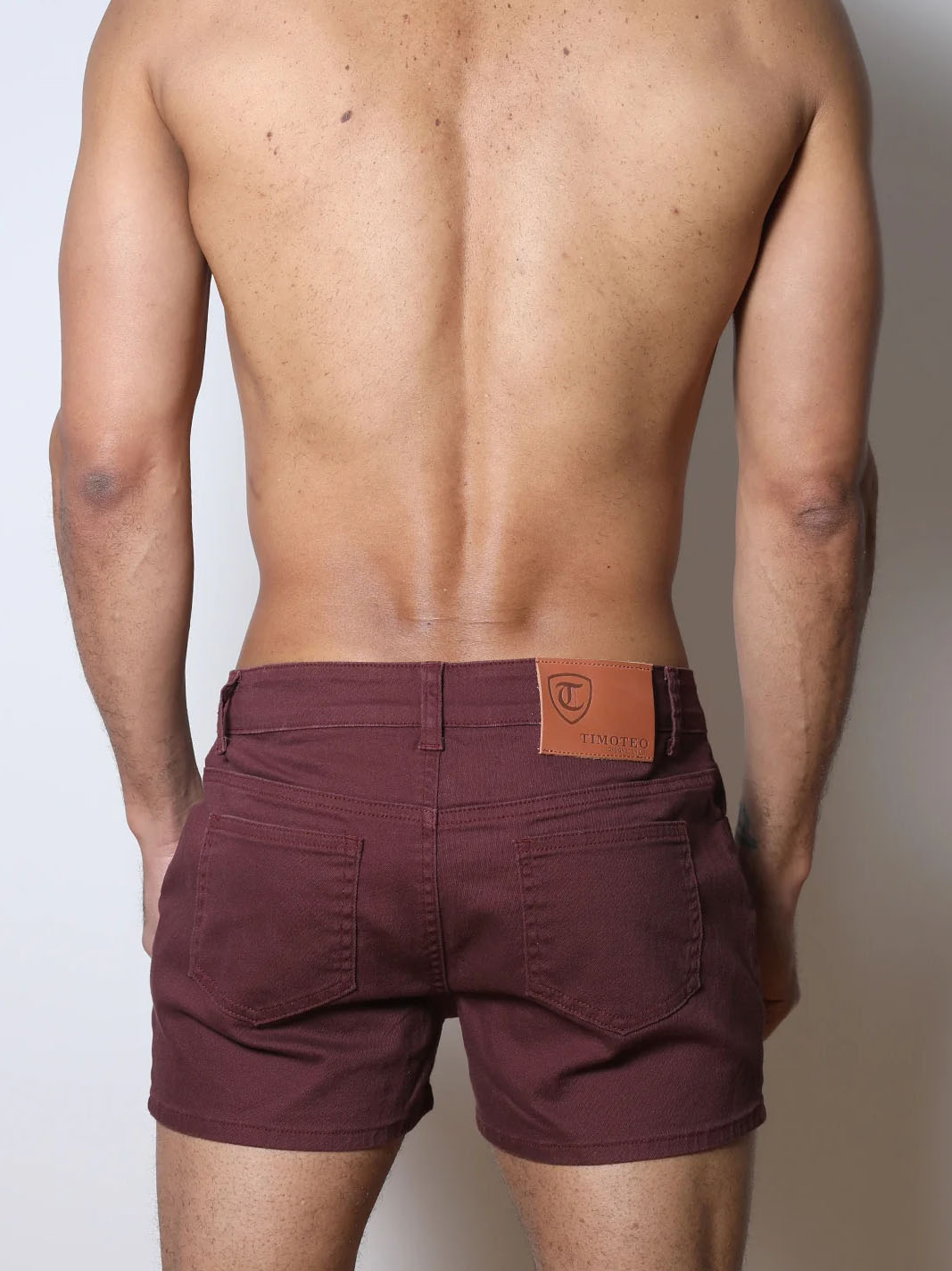 Timoteo Sorrento Cotton Twill Short Burgundy - Fullkit.com