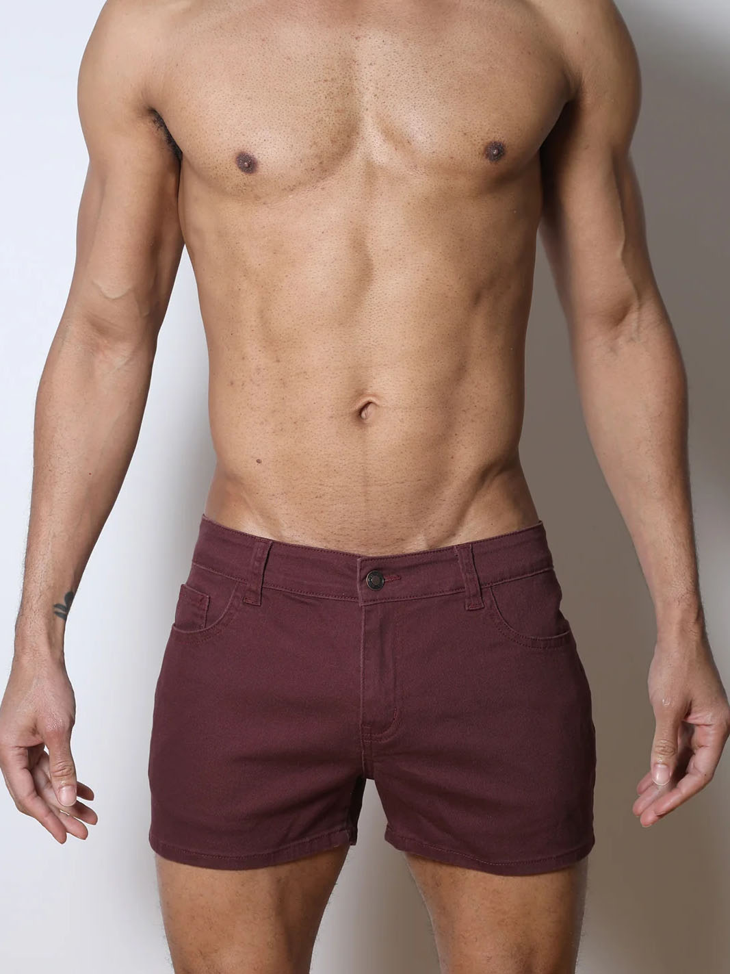 Timoteo Sorrento Cotton Twill Short Burgundy - Fullkit.com
