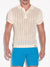 code 22 knitted stripe polo shirt off white - Fullkit.com