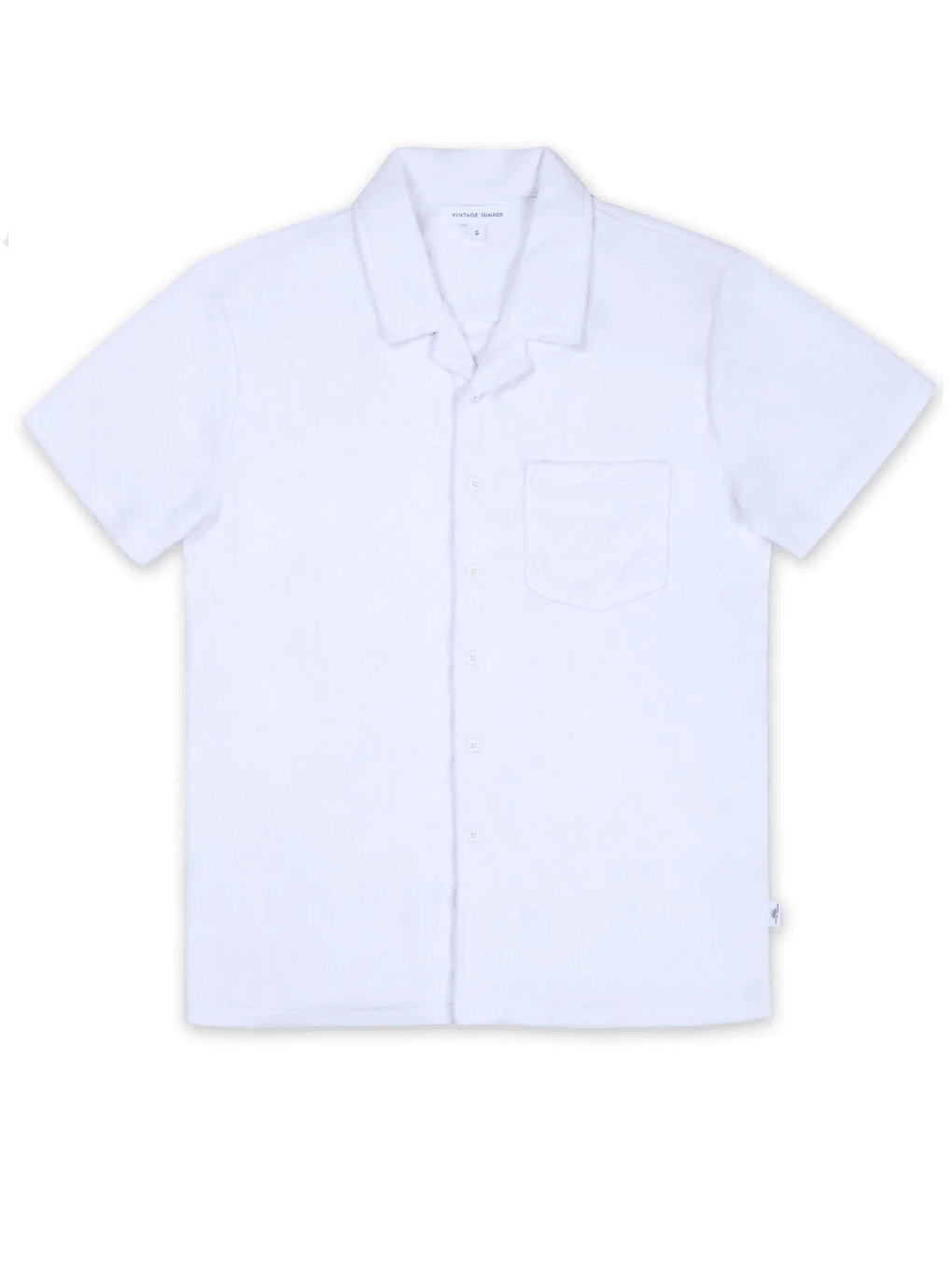 vintage summer terry towel button down white - Fullkit.com