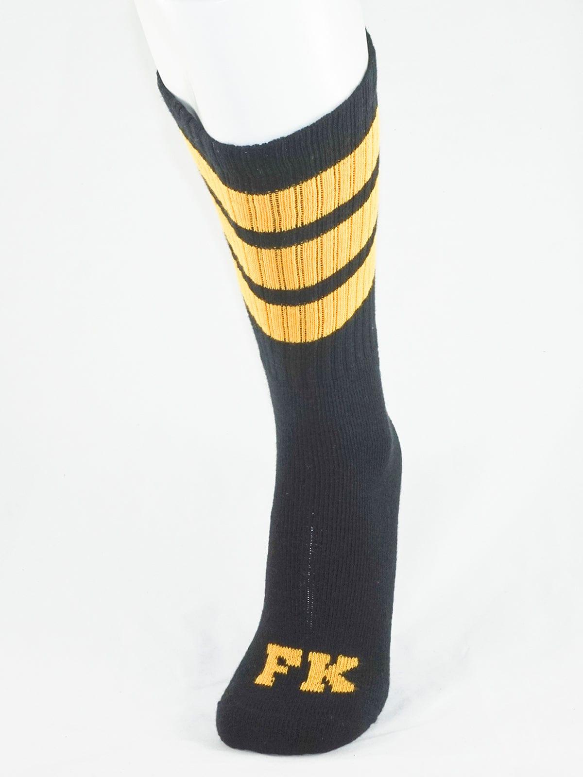 FK SPORT BLACK HIGH CALF TUBE SOCK GOLD - FullKit.com