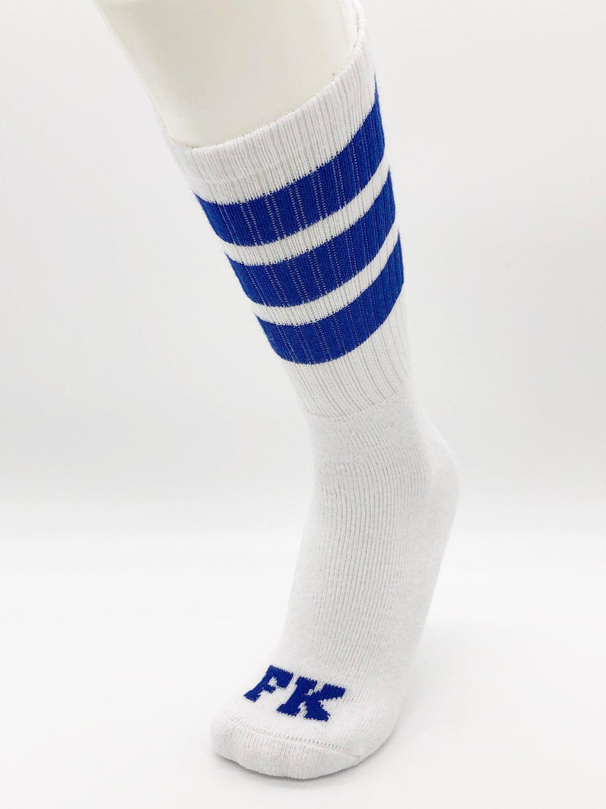 FK SPORT WHITE HIGH CALF TUBE SOCK BLUE - FullKit.com