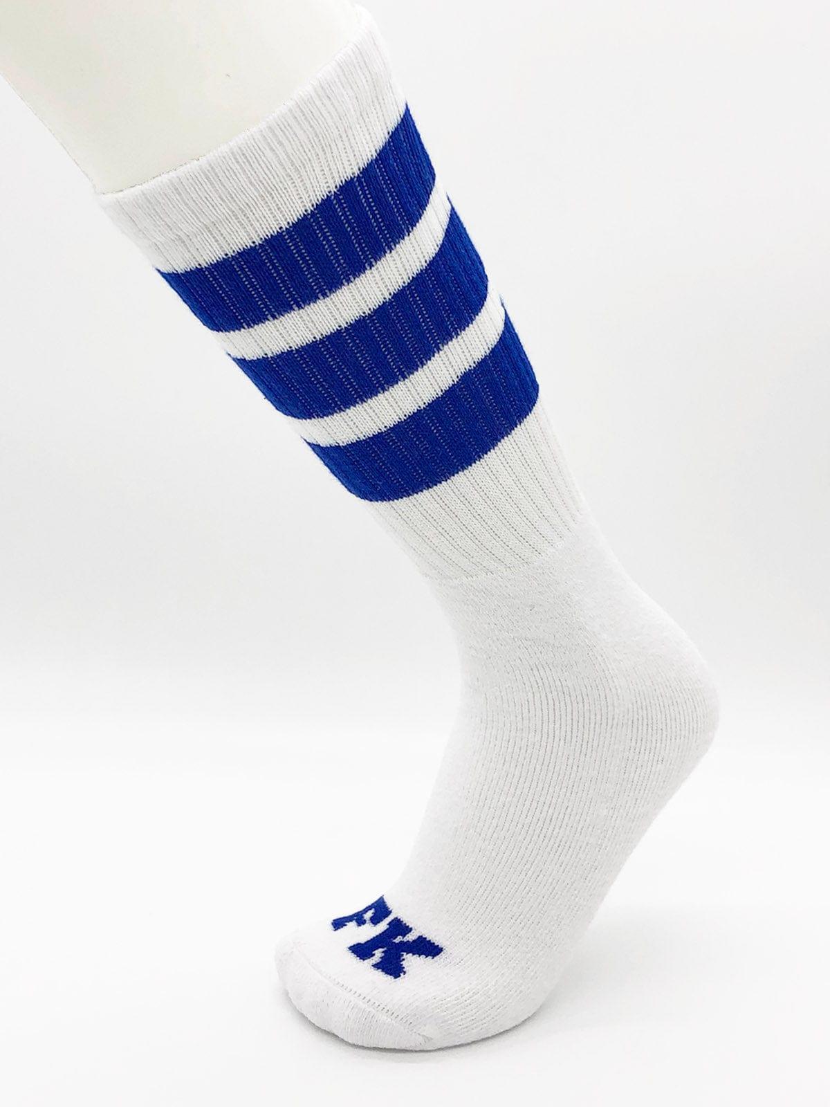 FK SPORT WHITE HIGH CALF TUBE SOCK BLUE - FullKit.com