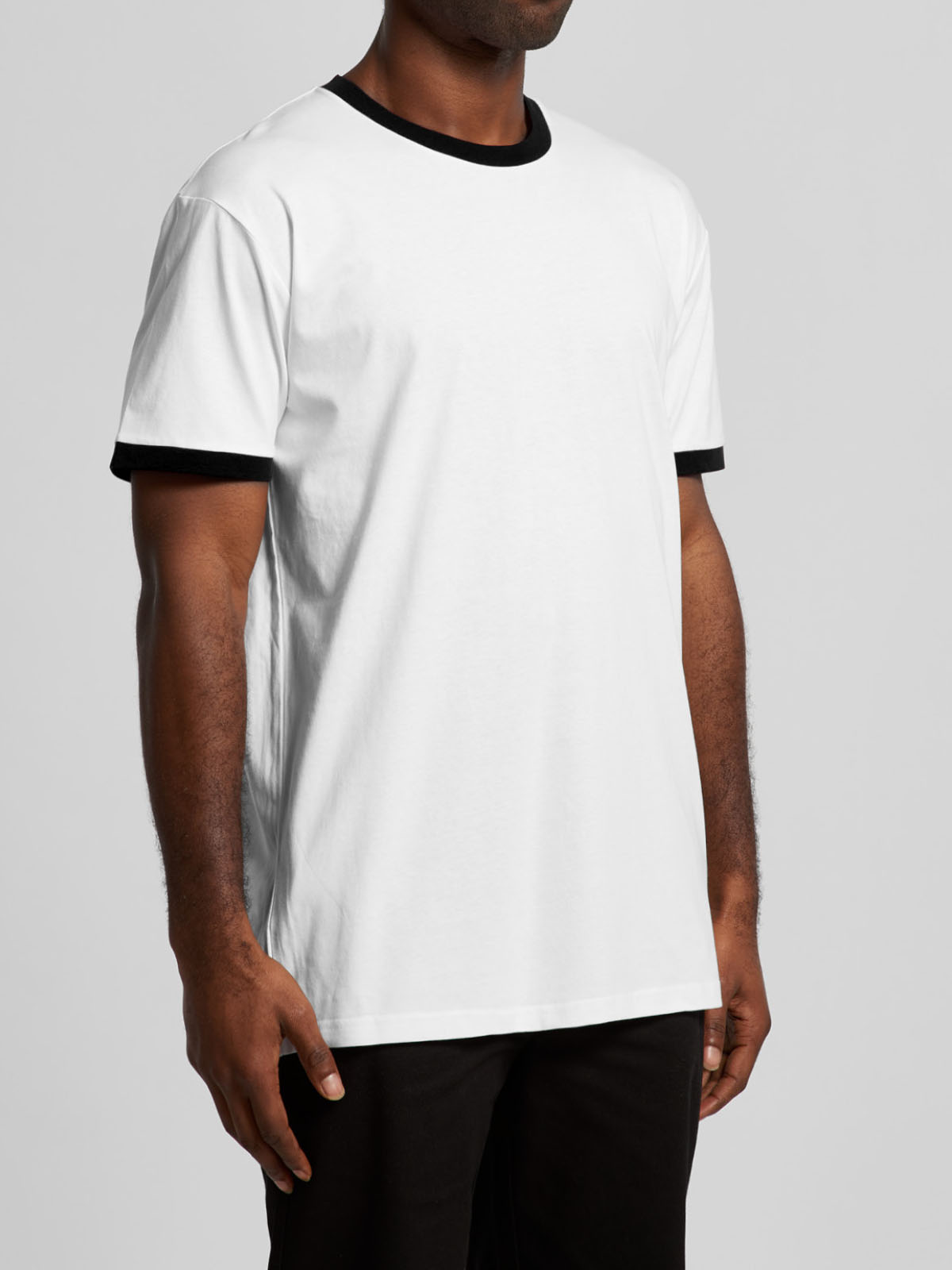 AS COLOUR STAPLE RINGER TEE BLACK - Fullkit.com