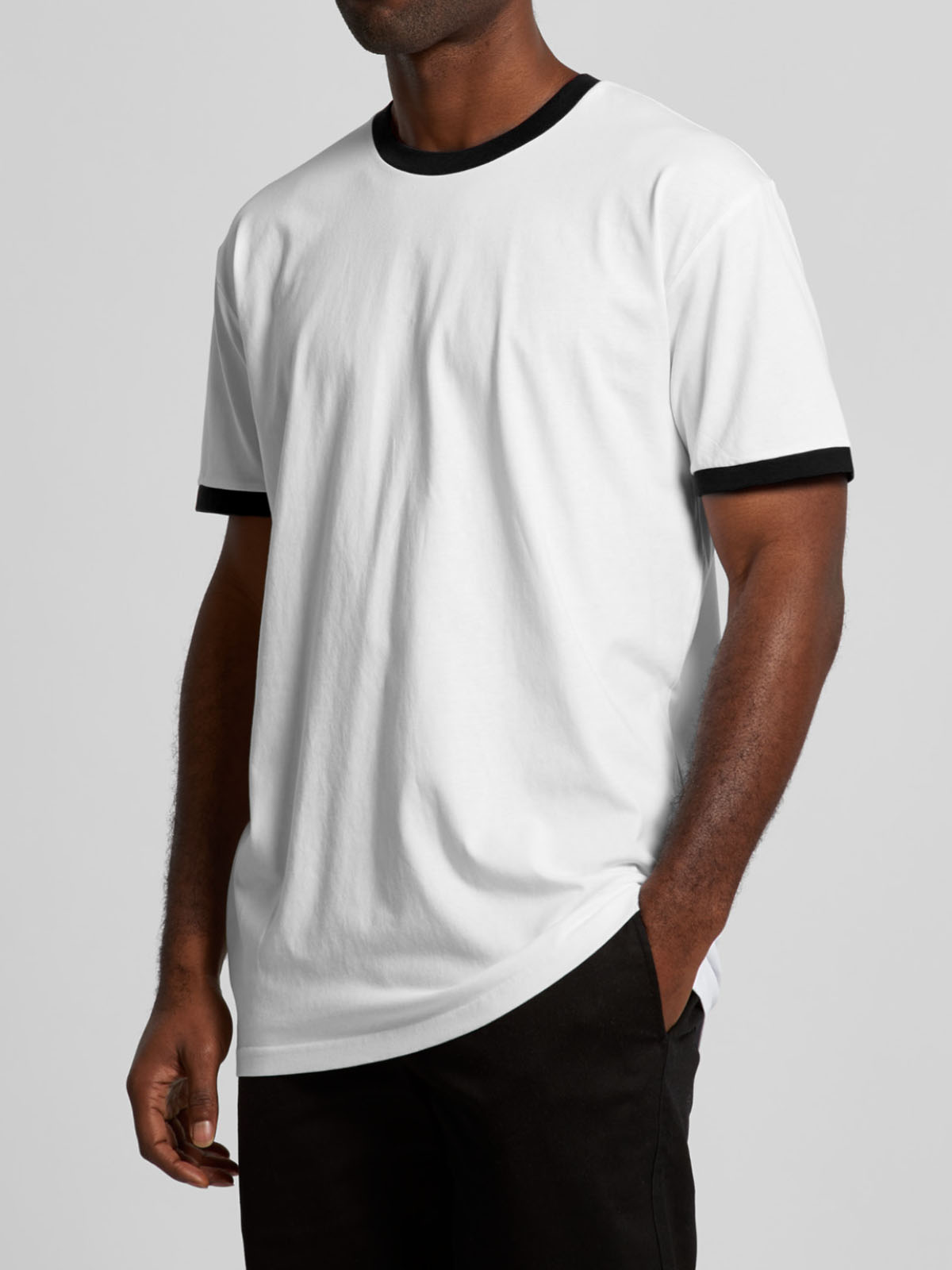 AS COLOUR STAPLE RINGER TEE BLACK - Fullkit.com