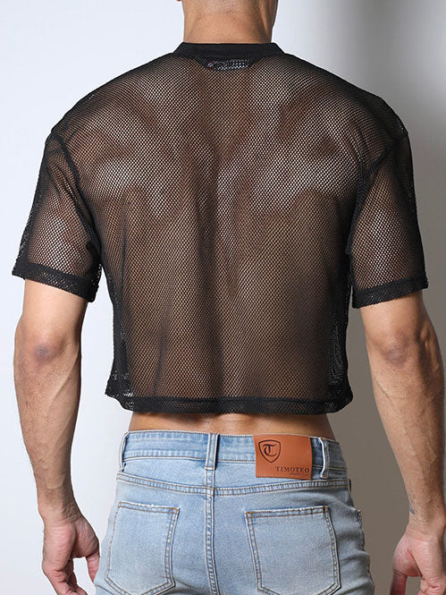 Cellblock13 Field Goal Football Mesh Crop Tee Black - Fullkit.com