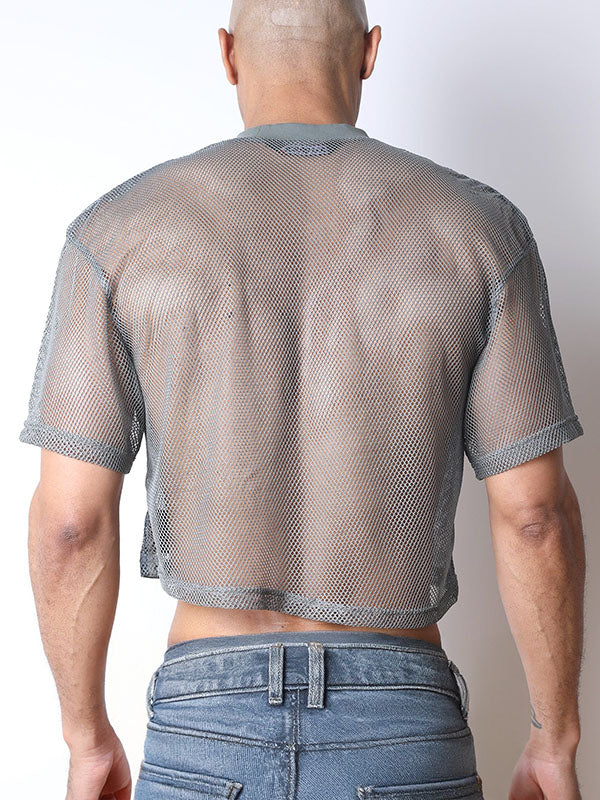 Cellblock13 Field Goal Football Mesh Crop Tee Gray - Fullkit.com