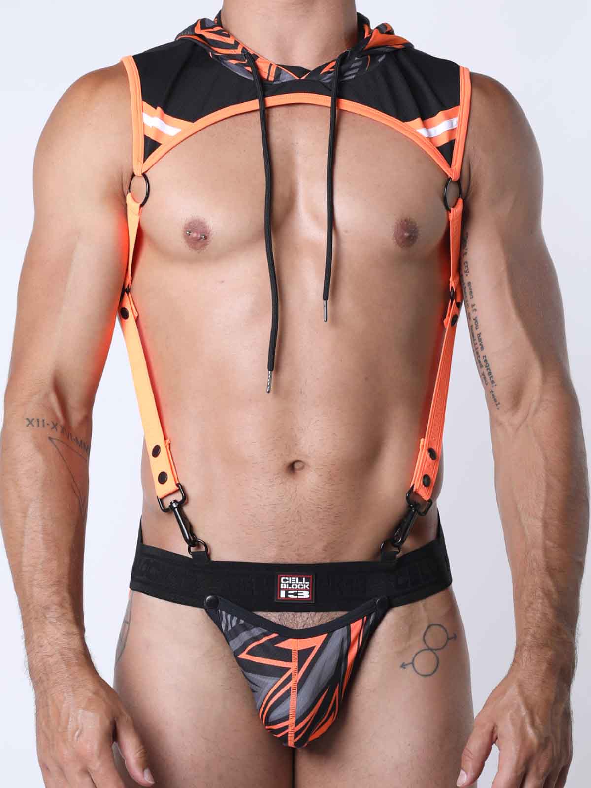 CELLBLOCK13 KENNEL CLUB LIGHTNING HOODIE HARNESS ORANGE - FullKit.com