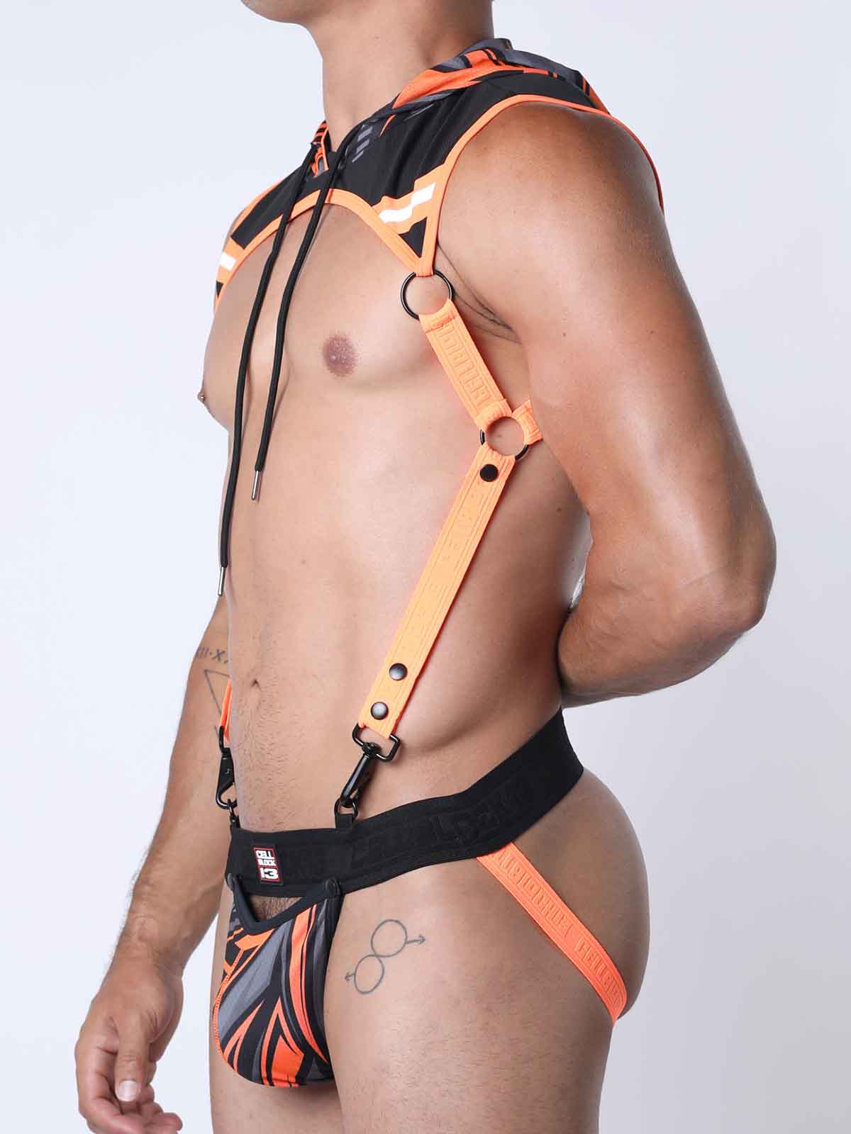 CELLBLOCK13 KENNEL CLUB LIGHTNING HOODIE HARNESS ORANGE - FullKit.com
