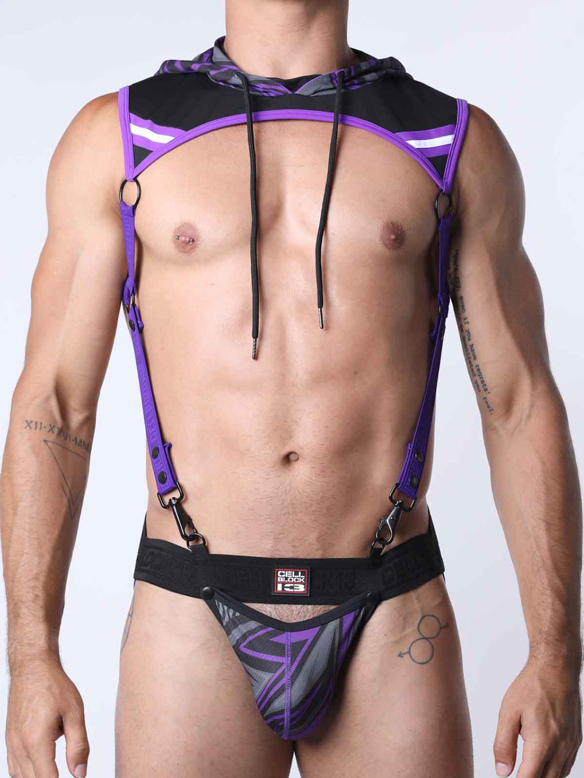 CELLBLOCK13 KENNEL CLUB LIGHTNING HOODIE HARNESS PURPLE - FullKit.com