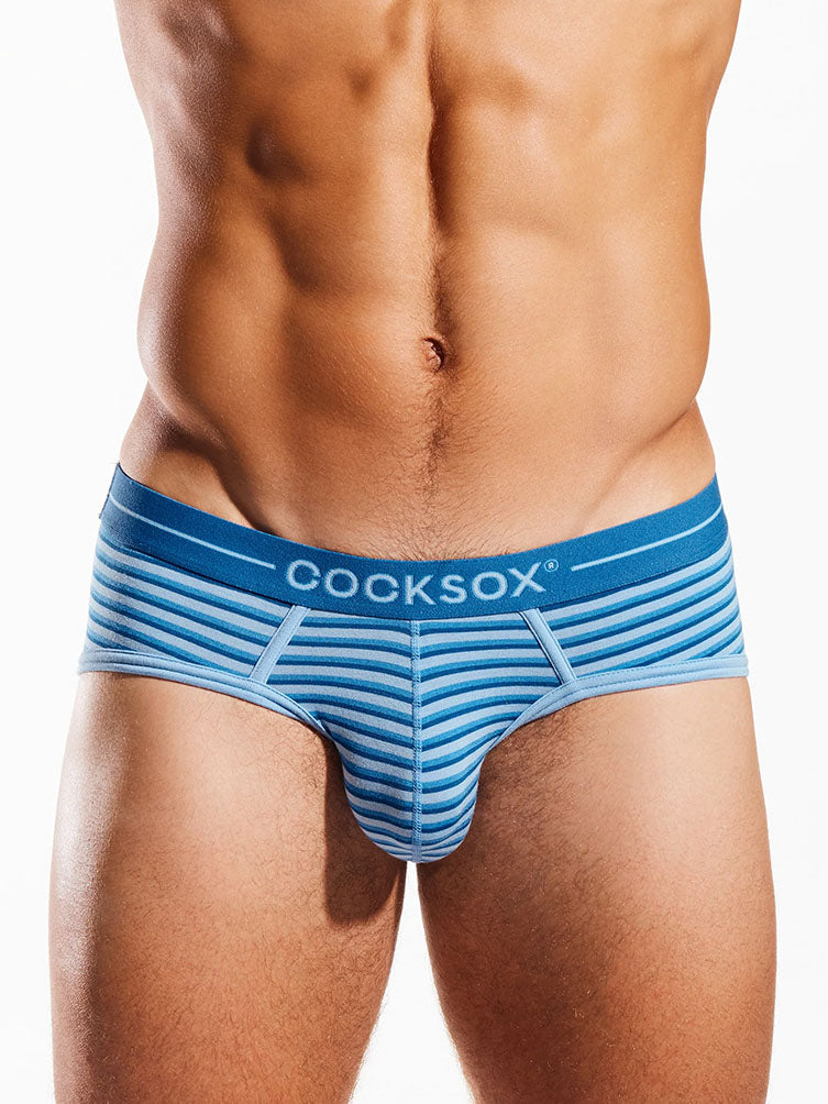 Cocksox CX76MD Striped Modal Sports Brief Cascade - Fullkit.com