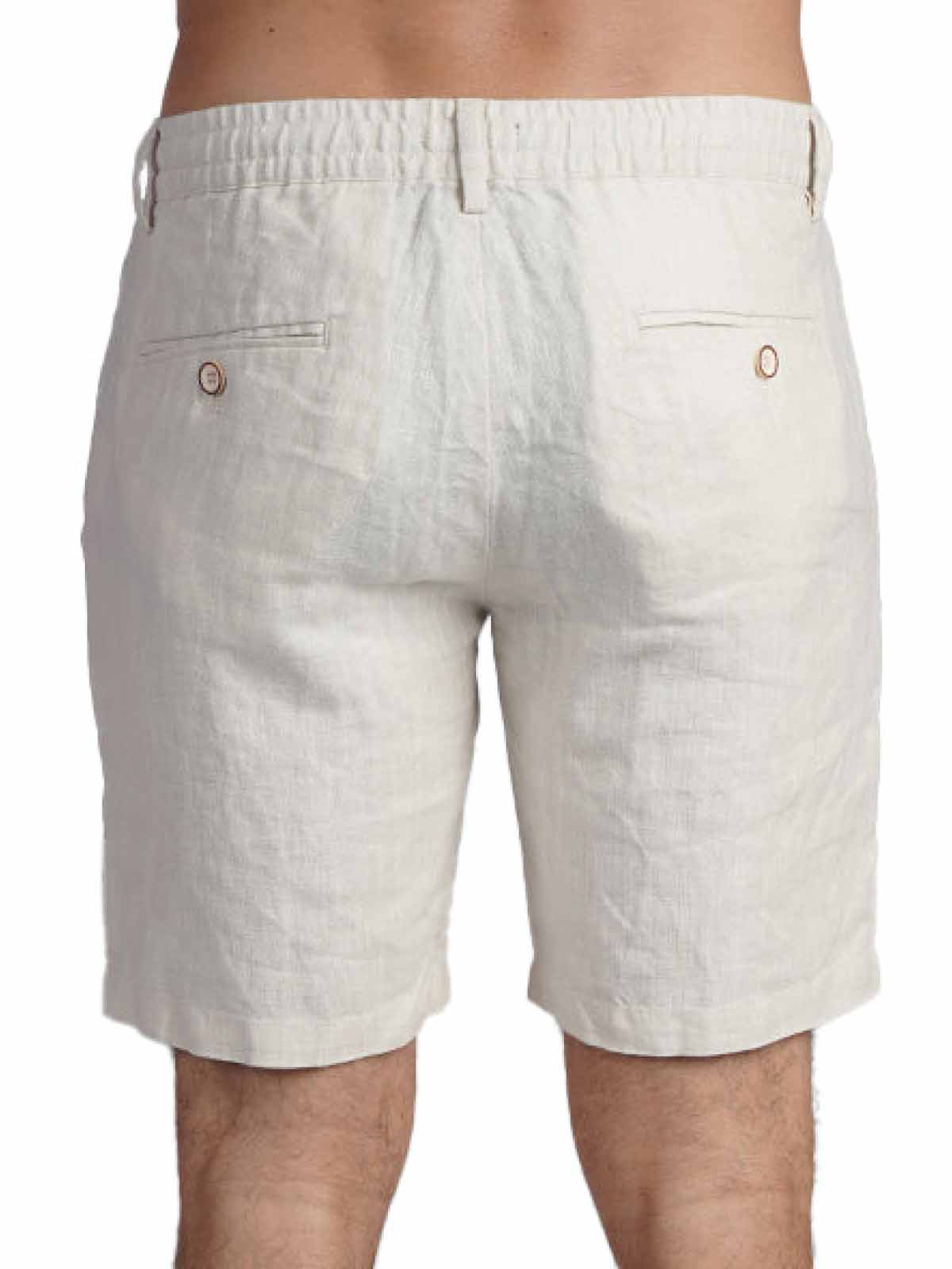 Eight X Slim Fit Linen Short Beige - fullkit.com