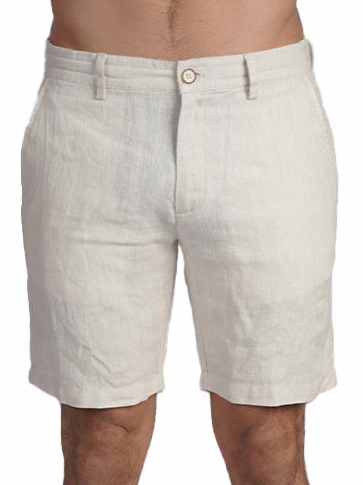 Eight X Slim Fit Linen Short Beige - fullkit.com