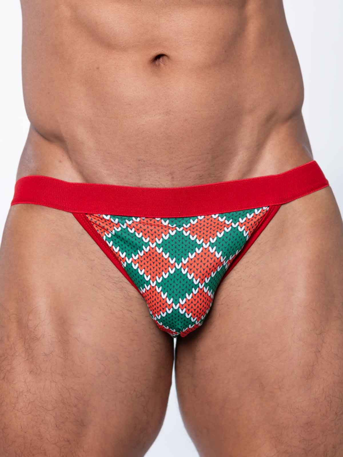 FK SPORT HOLIDAY CROCHET PRINT JOCK GREEN RED - FullKit.com