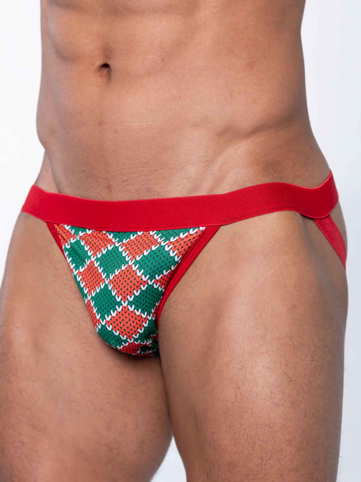 FK SPORT HOLIDAY CROCHET PRINT JOCK GREEN RED - FullKit.com