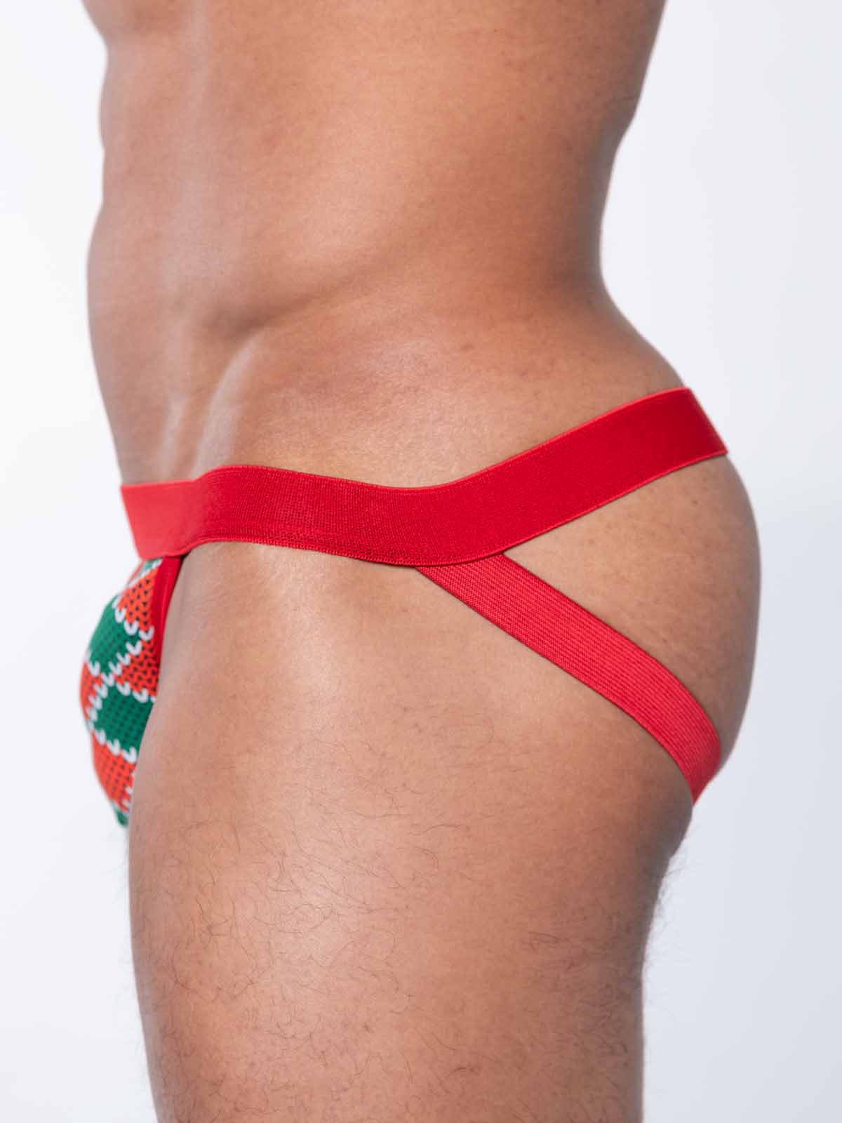 FK SPORT HOLIDAY CROCHET PRINT JOCK GREEN RED - FullKit.com