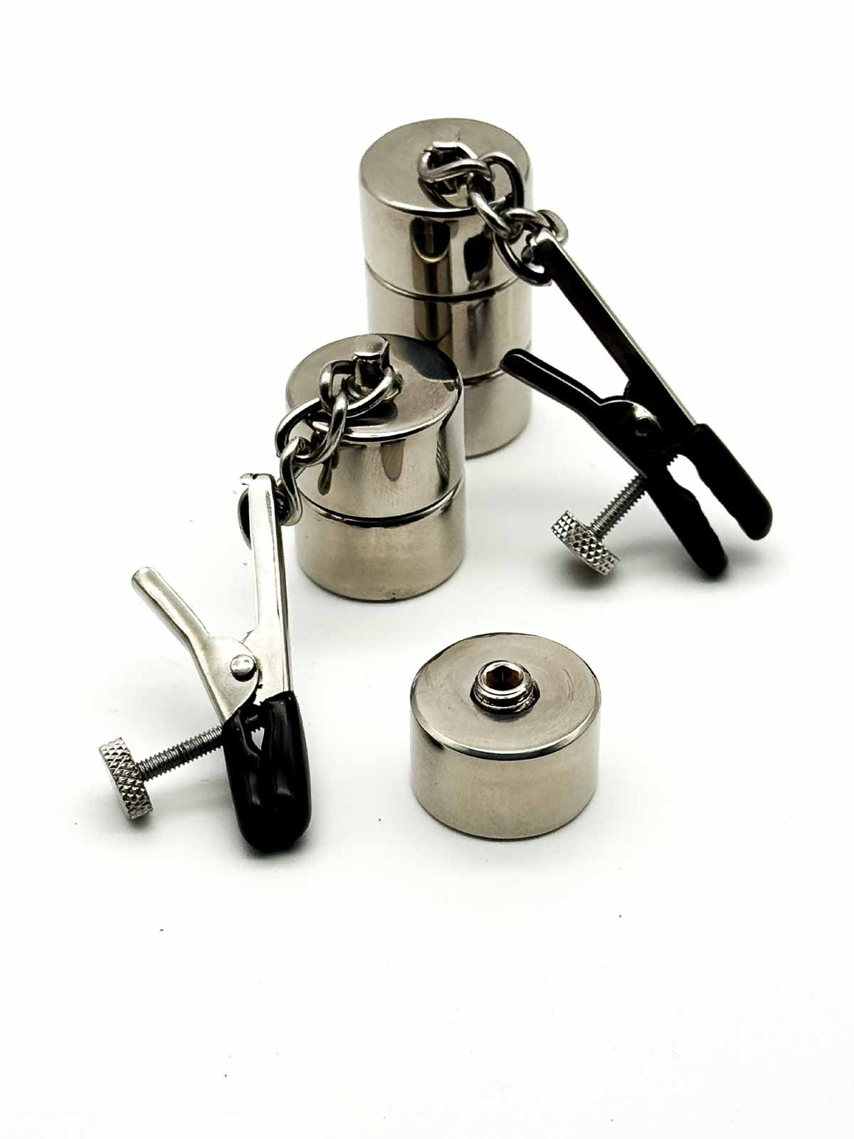 STAINLESS STEEL ADJUSTABLE NIPPLE CLAMPS W/WEIGHTS - FullKit.com