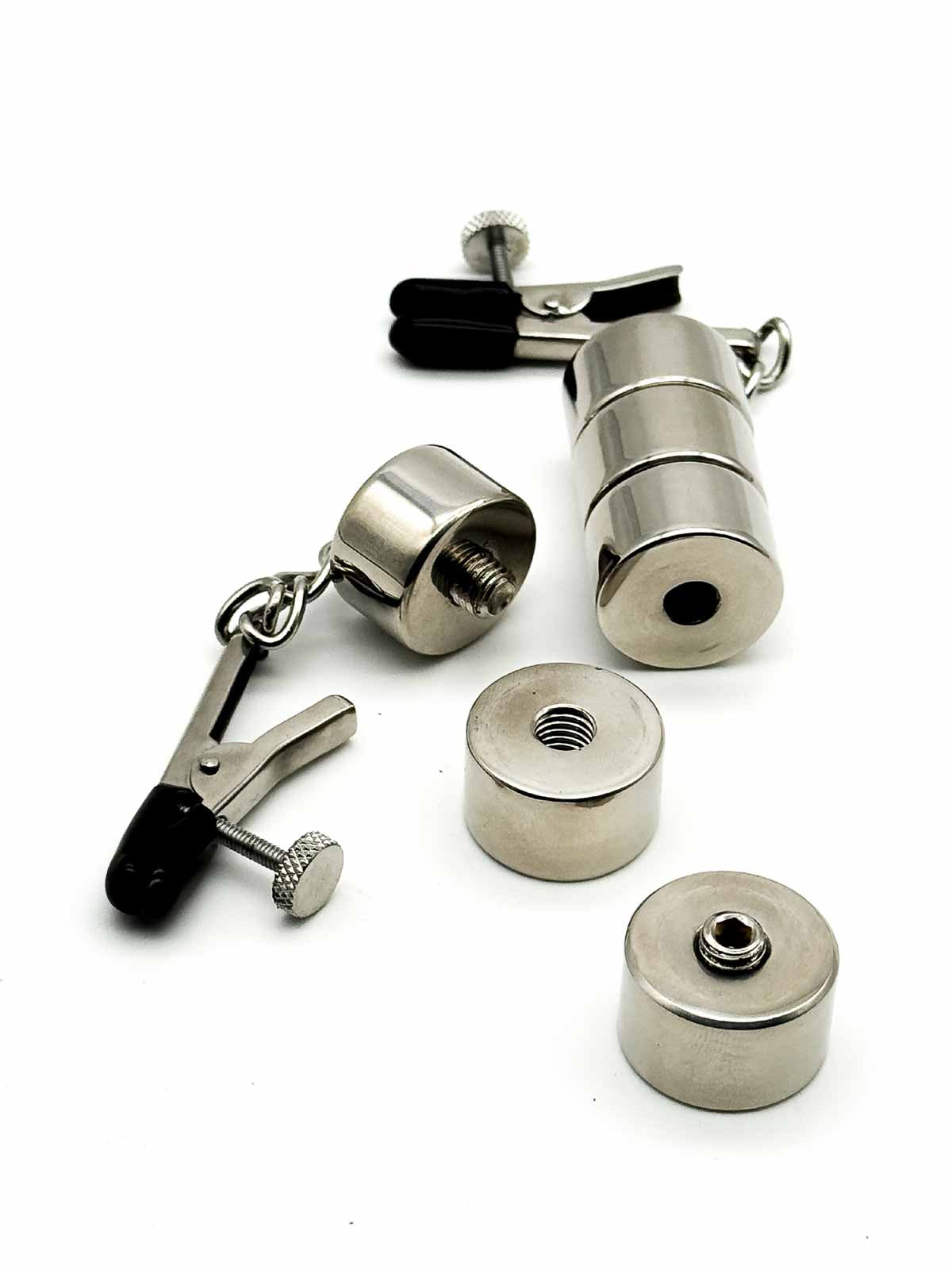 STAINLESS STEEL ADJUSTABLE NIPPLE CLAMPS W/WEIGHTS - FullKit.com