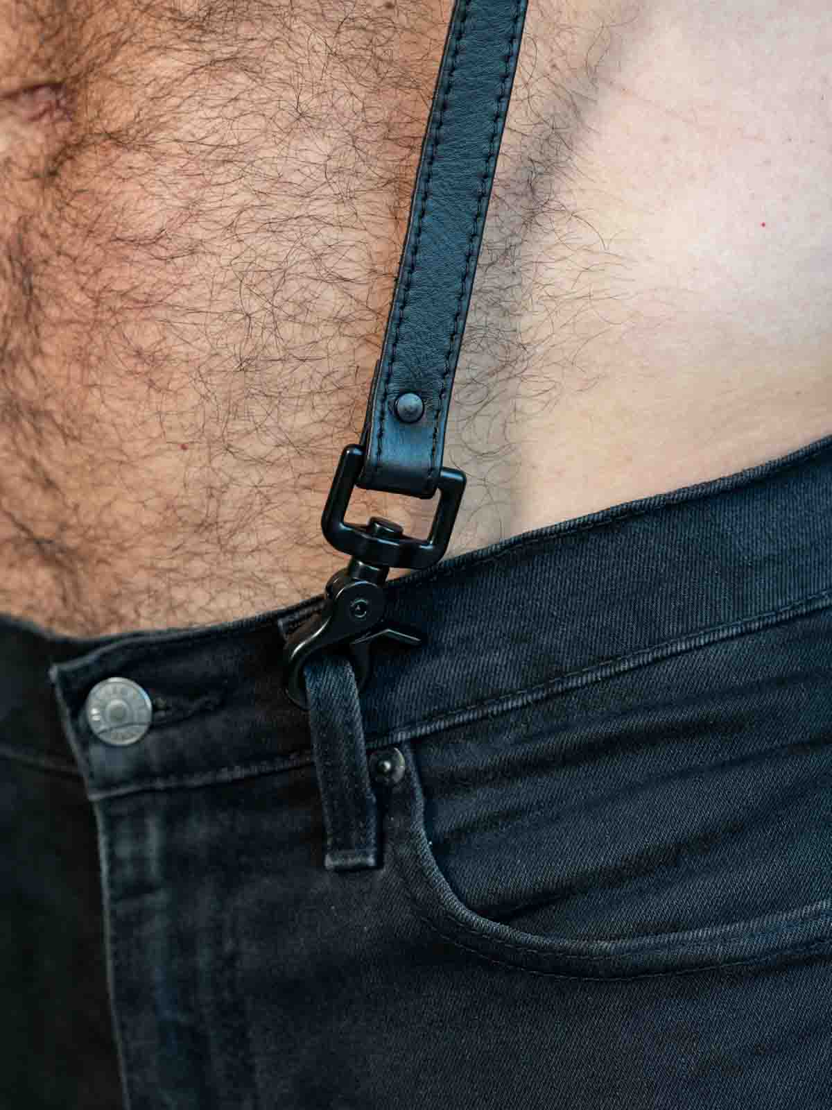 Fk Leather Garment Braces Black Black - Fullkit.com