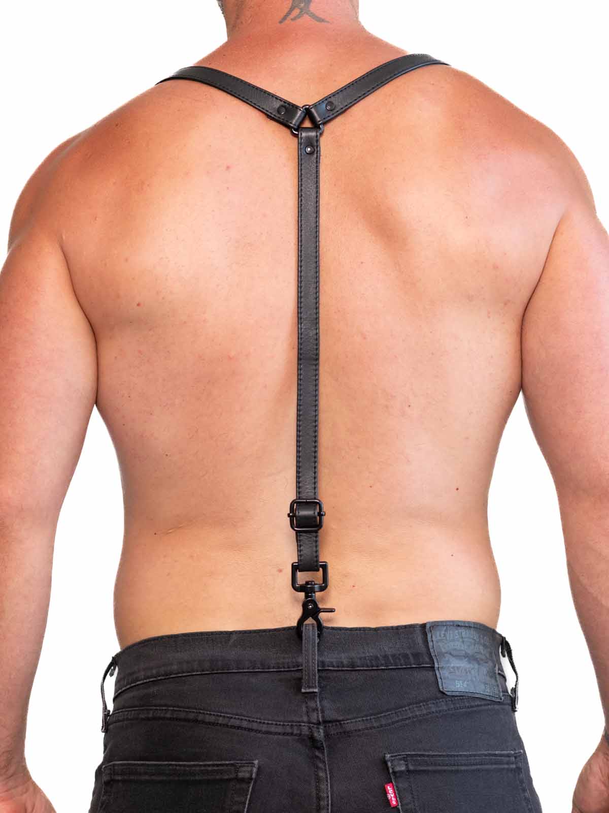 Fk Leather Garment Braces Black Black - Fullkit.com