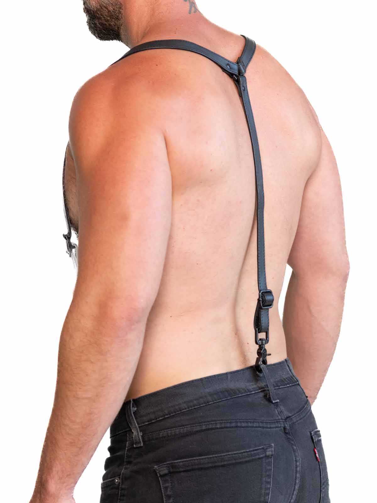 Fk Leather Garment Braces Black Black - Fullkit.com