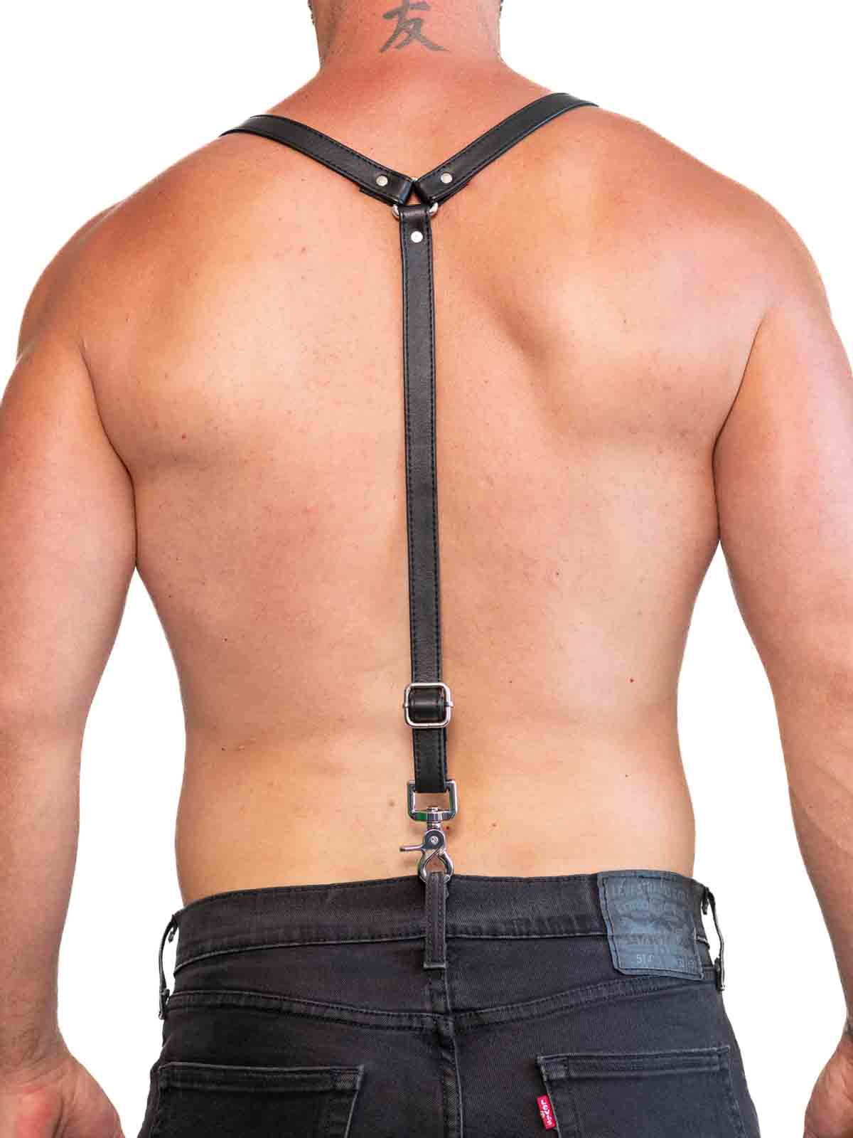 Fk Leather Garment Braces Black Nickel - Fullkit.com