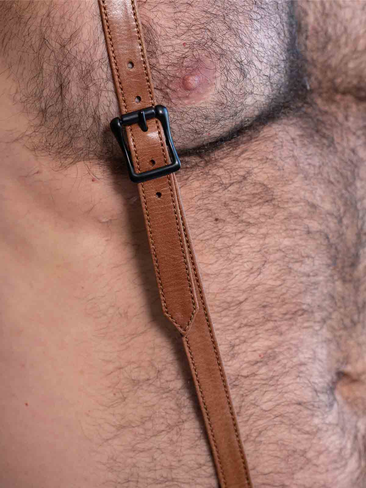 Fk Leather Garment Braces Saddle Brown Black - Fullkit.com