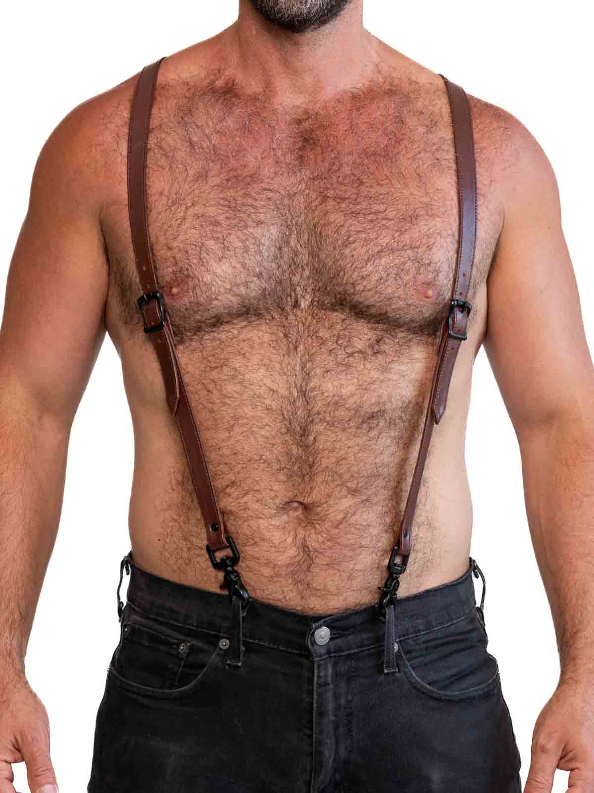 Fk Leather Garment Braces Tobacco Brown - Fullkit.com